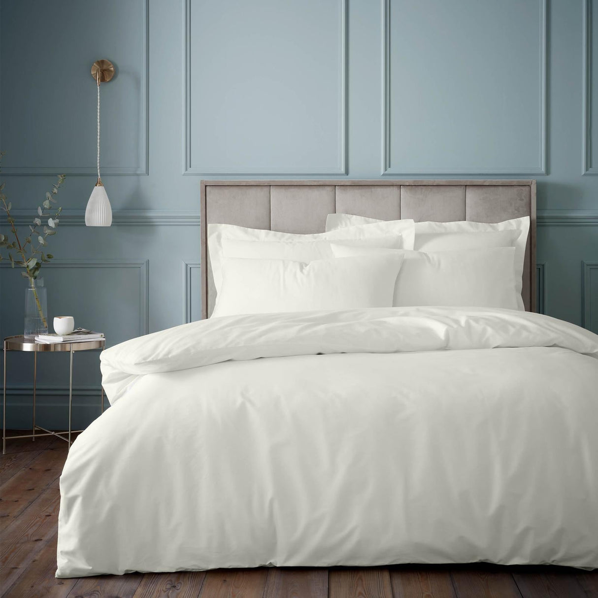 Bianca 180 Thread Count Egyptian Cotton Duvet Cover Set - Cream