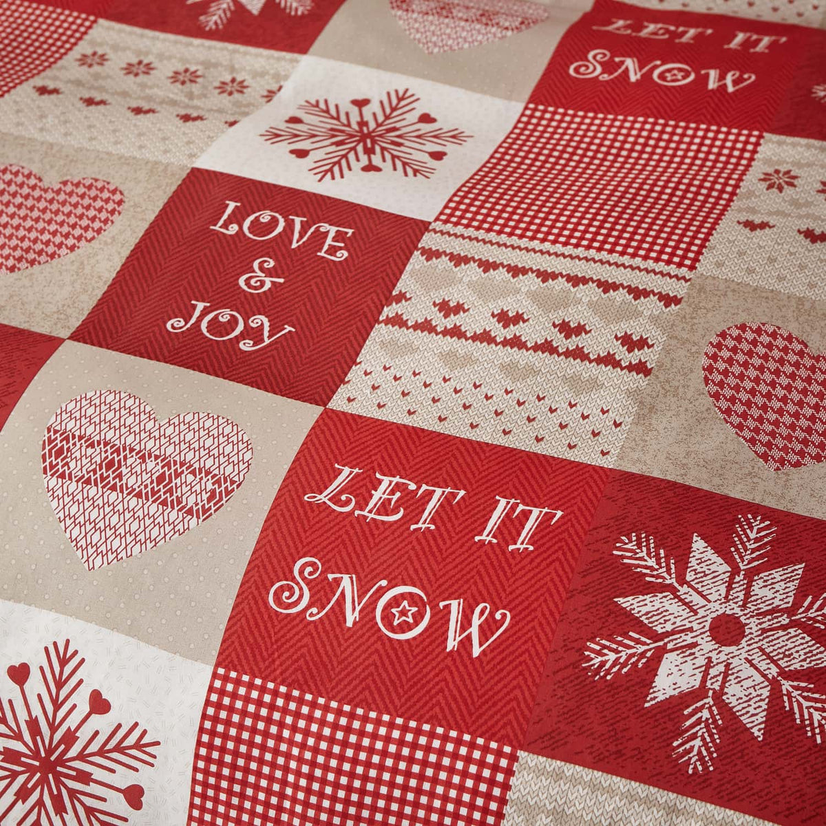 Catherine Lansfield Let It Snow Christmas Duvet Cover Set - Let It Snow Red