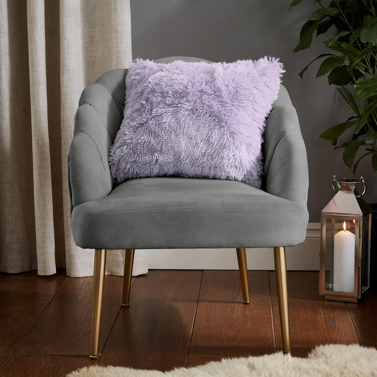 Catherine Lansfield Cuddly Soft Filled Cushion 45cm x 45cm (18" x 18") - Heather