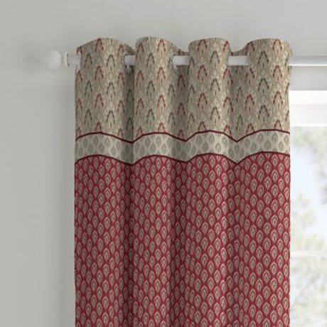 Catherine Lansfield Kashmir Paisley Floral Eyelet Curtains Polycotton