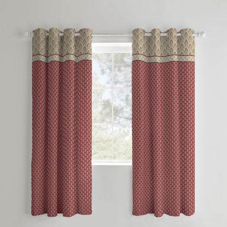 Catherine Lansfield Kashmir Paisley Floral Eyelet Curtains Polycotton - Kashmir Curains