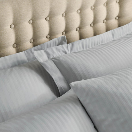 Catherine Lansfield 300 Thread Count Satin Stripe Pillowcases - 300Tc Satin Stripe Standard Pillowcase Pair Grey