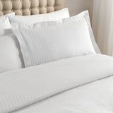 Catherine Lansfield 300 Thread Count Satin Stripe Pillowcases - 300 Tc Satin Stripe Oxford Pillowcase Pair White