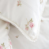 Bianca Fine Linens Vintage Rosebud Lace Duvet Cover Set - Vintage Rose Bud Lace Duvet Set