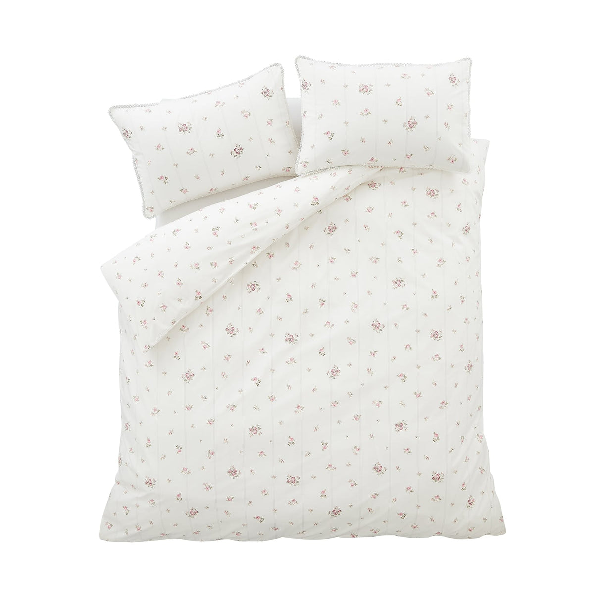 Bianca Fine Linens Vintage Rosebud Lace Duvet Cover Set - Vintage Rose Bud Lace Duvet Set