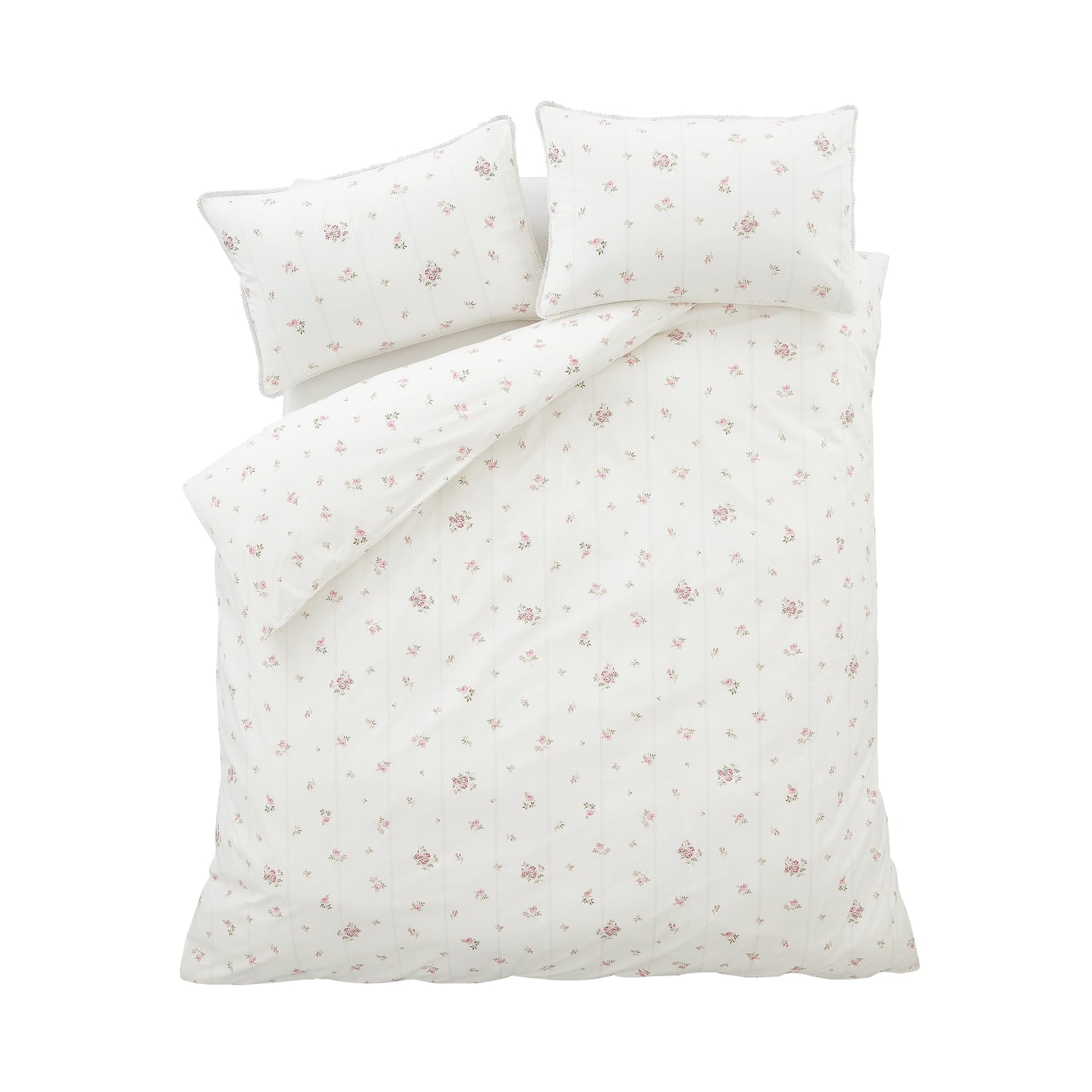 Bianca Fine Linens Vintage Rosebud Lace Duvet Cover Set - Vintage Rose Bud Lace Duvet Set
