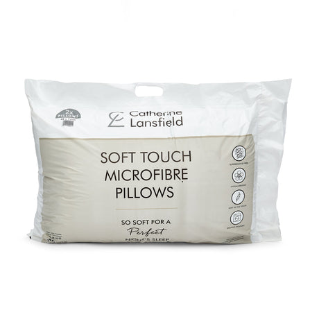 Catherine Lansfield Soft Touch Microfibre Pillow Pair - Soft Touch Microfibre Pillow Pair