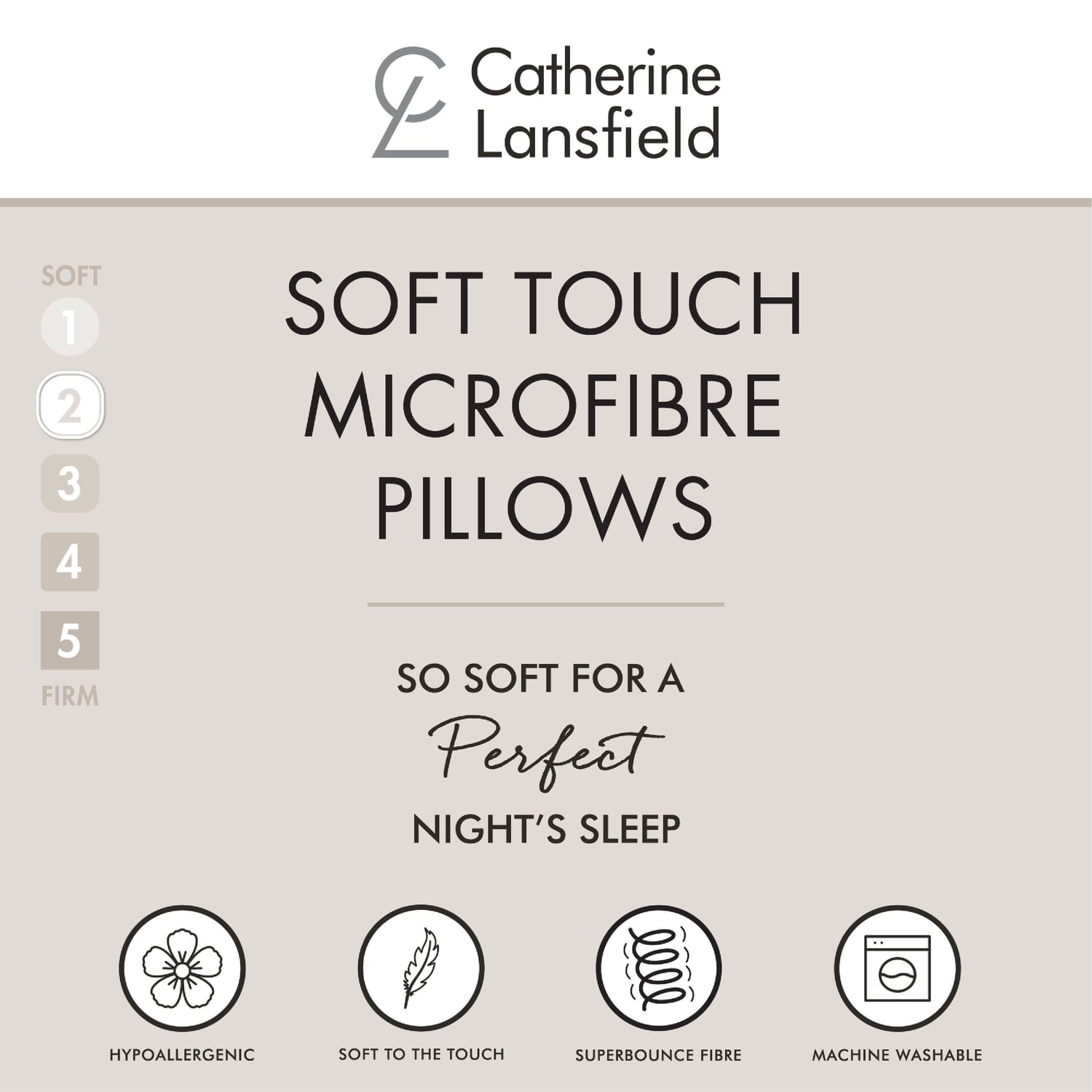 Catherine Lansfield Soft Touch Microfibre Pillow Pair - Soft Touch Microfibre Pillow Pair