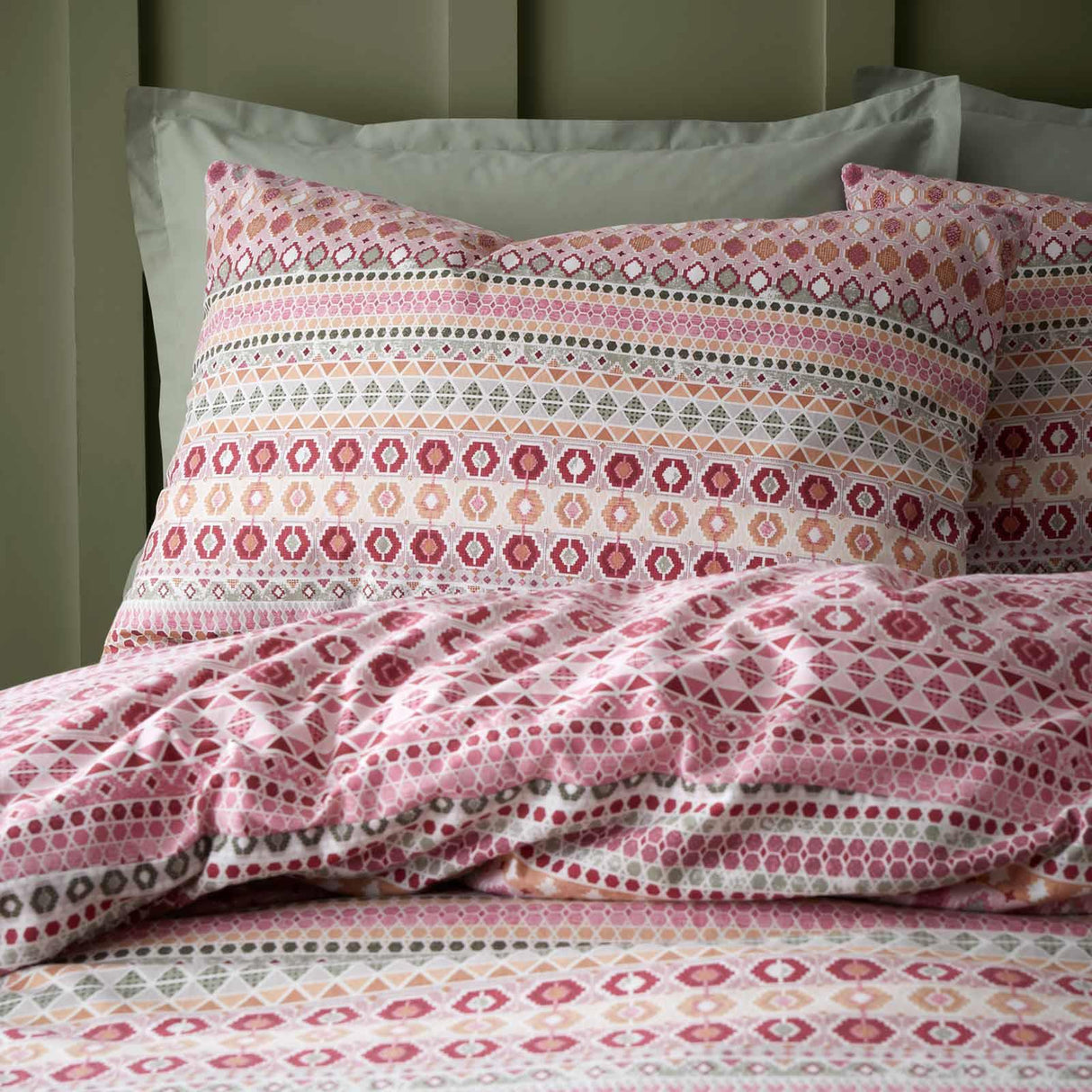 Brushed Cotton Flannelette Fairisle Duvet Cover Set by Catherine Lansfield