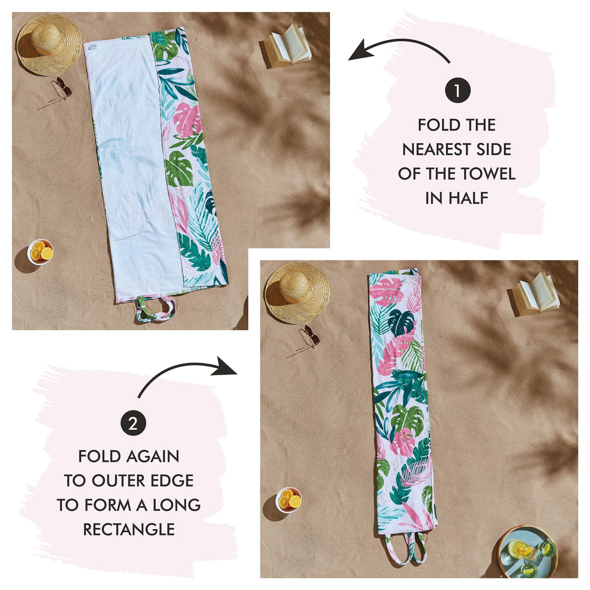 Catherine Lansfield Tropical Palm Beach Towel in a Bag - Tropical Palm Beach In A Bag