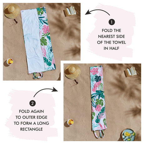 Catherine Lansfield Tropical Palm Beach Towel in a Bag - Tropical Palm Beach In A Bag