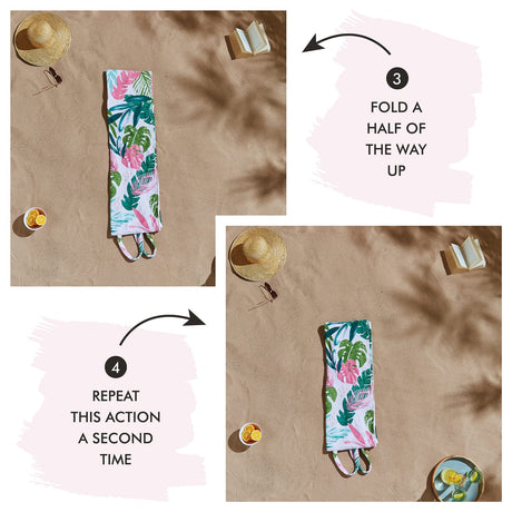 Catherine Lansfield Tropical Palm Beach Towel in a Bag - Tropical Palm Beach In A Bag