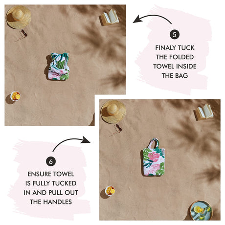 Catherine Lansfield Tropical Palm Beach Towel in a Bag - Tropical Palm Beach In A Bag