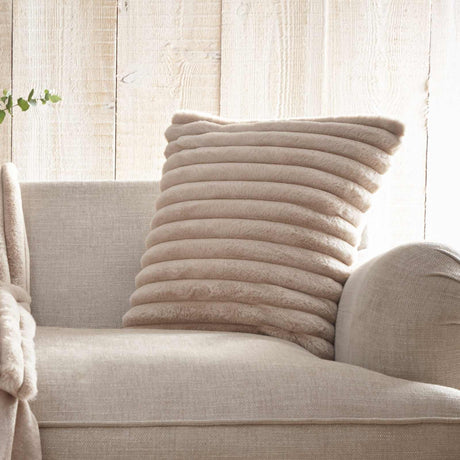 Hygge Morritz Faux Fur Cosy Cushion Cover 43cm x 43cm - Natural