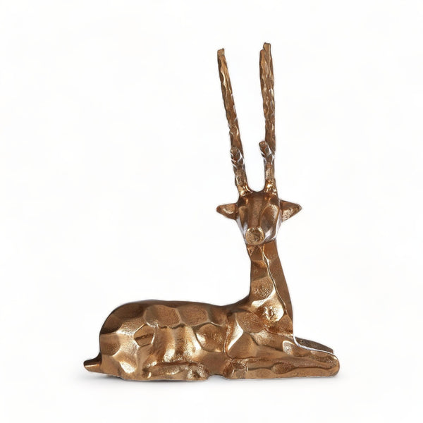 Hammered Gold Sitting Stag Ornament