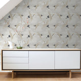 Catherine Lansfield Cranes Blue Wallpaper - Cranes Wallpaper White