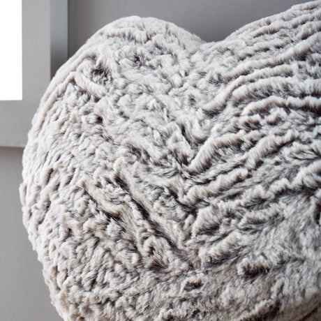 Catherine Lansfield Wolf Faux Fur Soft Filled Cushion - Wolf Heart