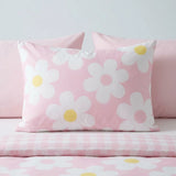 Retro Daisy Pink Floral Duvet Cover Set 3