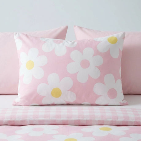 Retro Daisy Pink Floral Duvet Cover Set 3