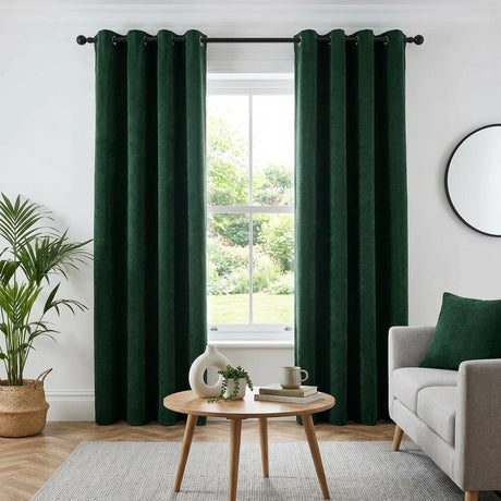 Chenille Blackout Eyelet Ring Top Curtains 7