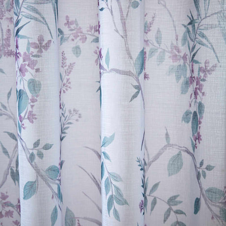 Dreams & Drapes Jazmine Beige Floral Voile Curtain Panel 3