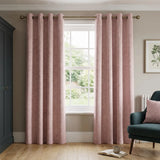 Austin Lined Blackout Eyelet Curtains - Blush