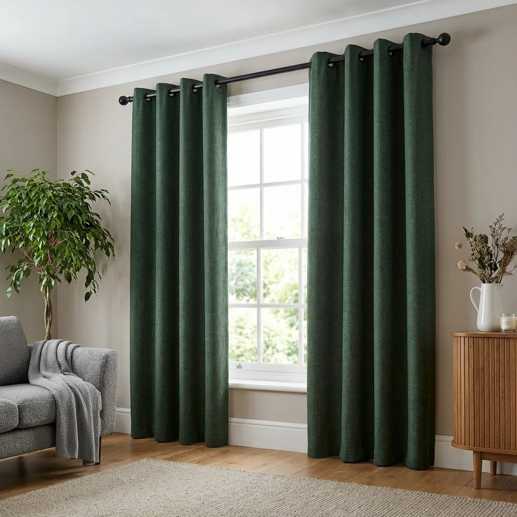 Galaxy Room Darkening Emerald Blackout Eyelet Curtains