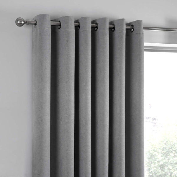 Strata Dim Out Eyelet Curtains Silver