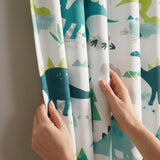 Dino Kids Dinosaur Print Tape Top Curtains 3