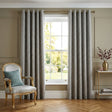 Cotswold Jacquard Eyelet Ring Top Curtains - Silver