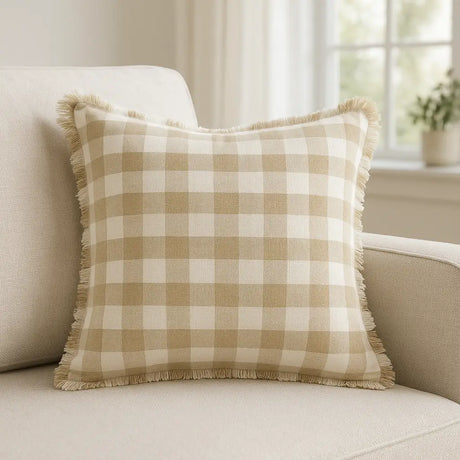 Barton Check Cushion Cover 18" x 18" by Yard