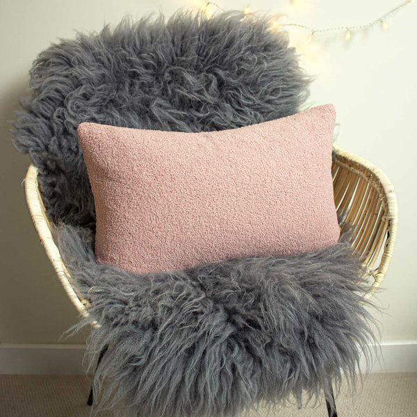 Malham Fleece Rectangular Cushion Cover Powder