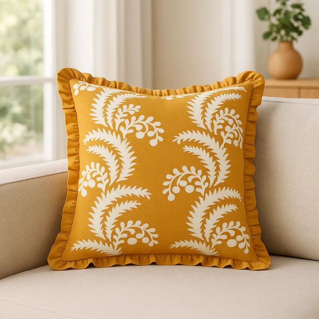 Montrose 100% Cotton Ochre Cushion Cover 50cm x 50cm