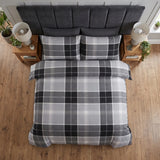 Argyle Silver Grey Duvet Cover Bedding Set