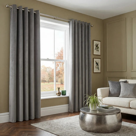 Velvet Blackout Eyelet Curtains 10