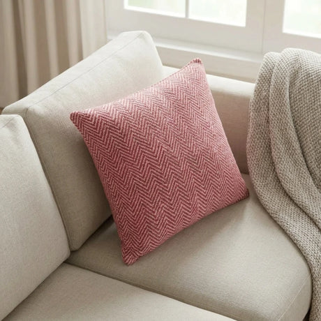 Skye 100% Cotton Red Cushion Cover 17" x 17