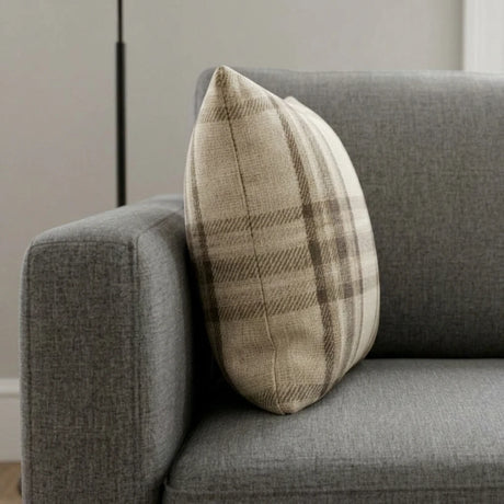 Highland Check Natural Cushion Cover 17" x 17 2