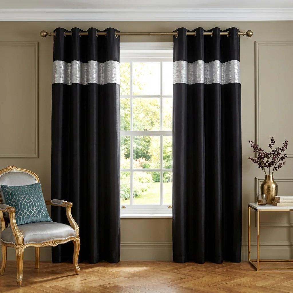 Capri Silver Eyelet Curtains