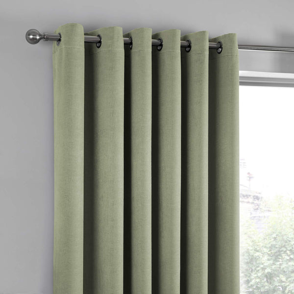 Strata Dim Out Eyelet Curtains Green