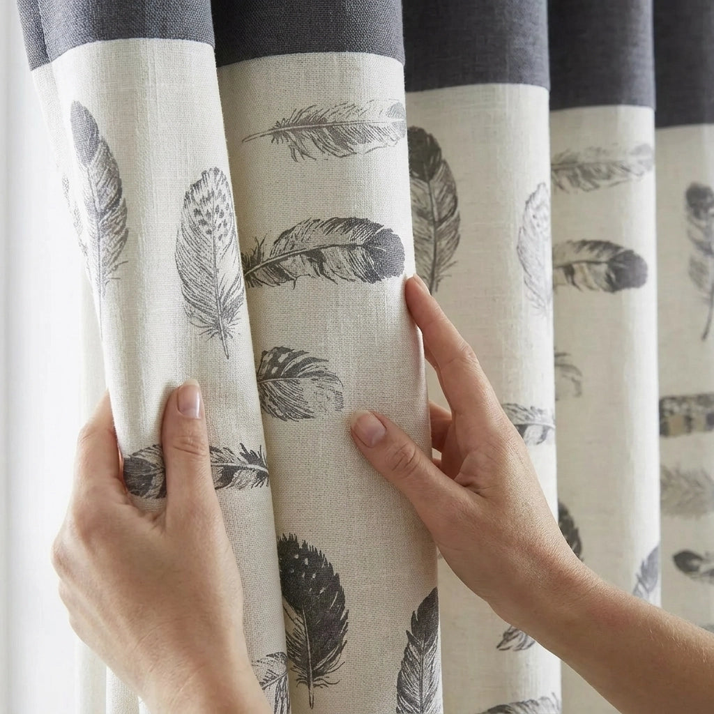 Idaho Grey 100% Cotton Eyelet Curtains 3