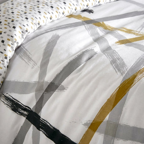 Leda Ochre Cotton Duvet Cover Set 4