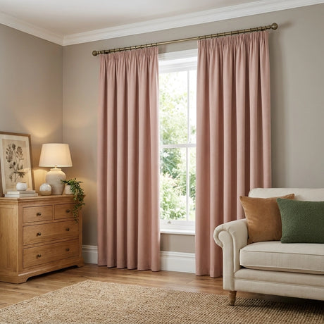Chenille Blackout Tape Top Pencil Pleat Curtains 10