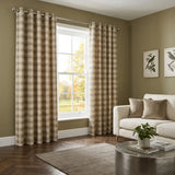 Everett Eyelet Curtains Ready Made Pair - Natural