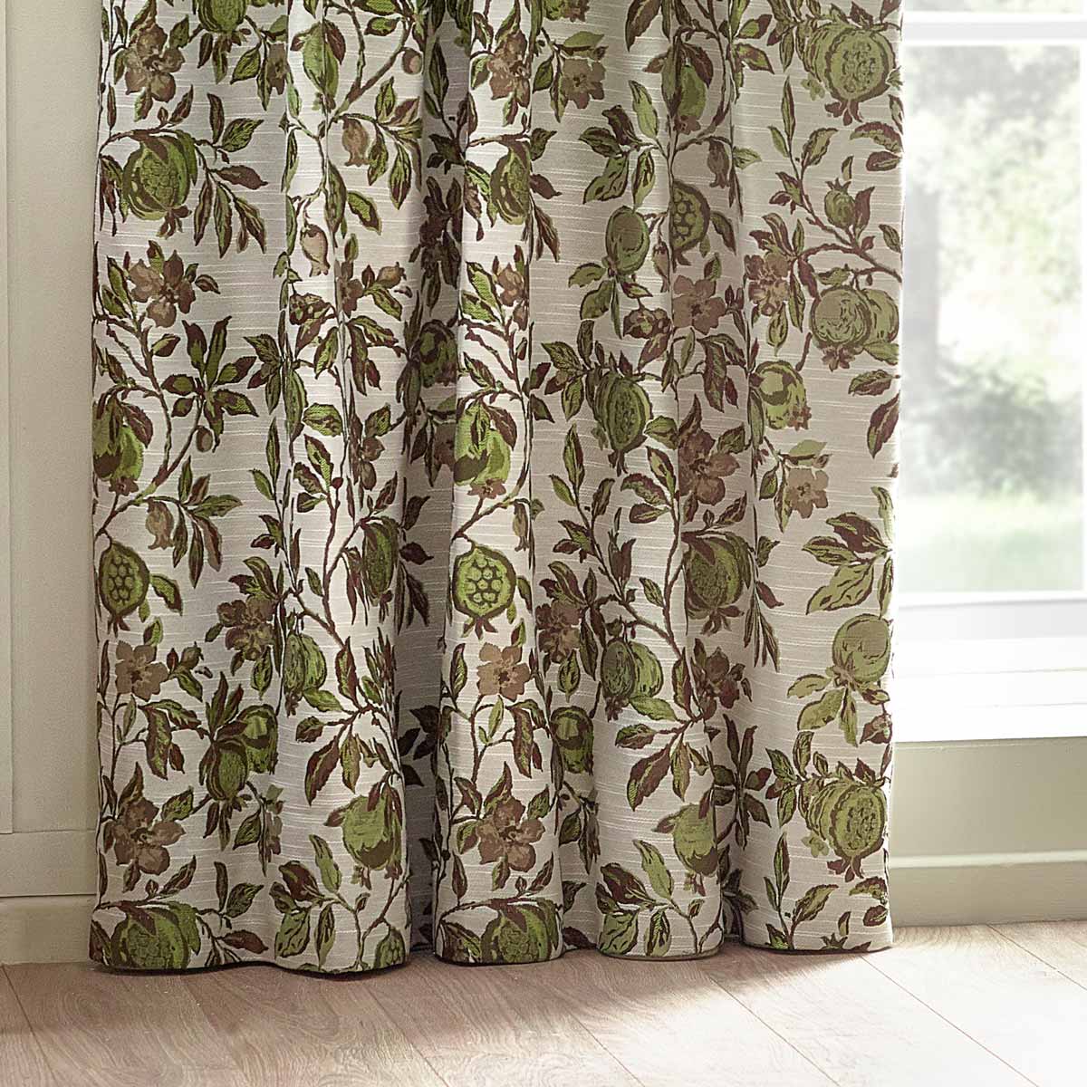 Pomegranate Jacquard Tape Top Pencil Pleat Curtains by Wylder Nature