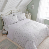 Chloe Lace Trim Polycotton Duvet Cover Set Lilac 3