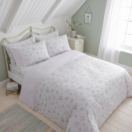 Chloe Lace Trim Polycotton Duvet Cover Set Lilac 3