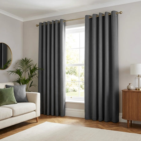 Sorbonne Cotton Lined Ready Made Eyelet Curtains 10