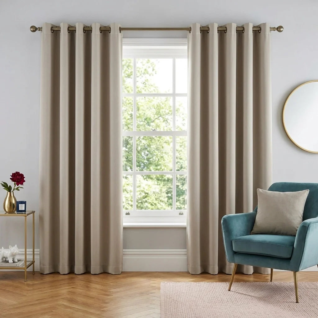 100% Blackout Eyelet Curtains - Grey