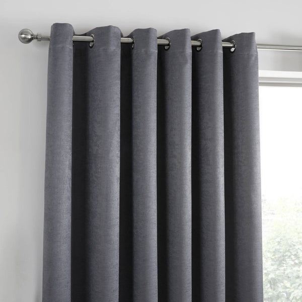 Strata Dim Out Eyelet Curtains Charcoal