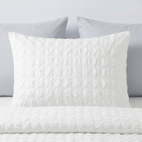 Embossed Grid Microfibre Duvet Cover Set